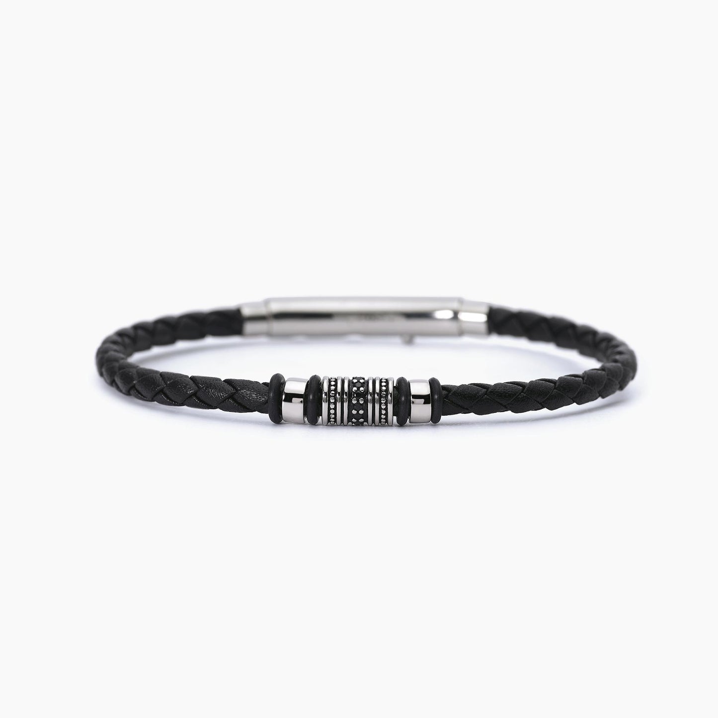 MABINA -Bracciale in acciaio in lab leather