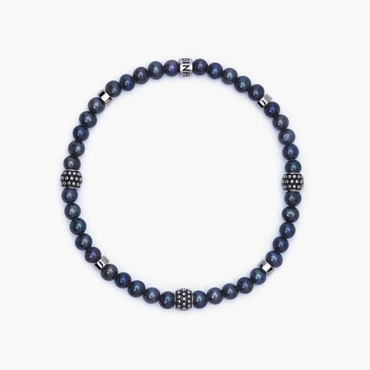 MABINA UOMO - Bracciale con perle nere coltivate GIOVANE RIBELLE