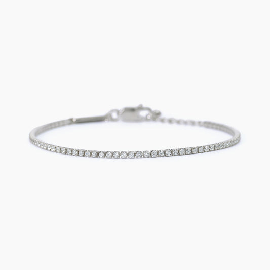 MABINA UOMO - Bracciale tennis bianco
