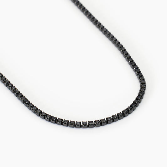 MABINA UOMO - Collana tennis con zirconi neri