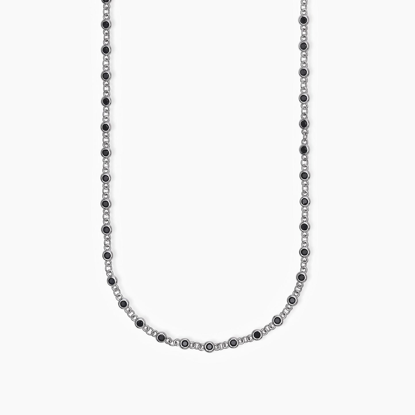 MABINA UOMO - Collana in argento con zirconi neri SKYLINE
