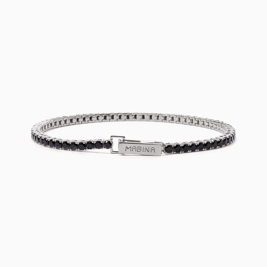 MABINA - Tennis in argento con zirconi neri