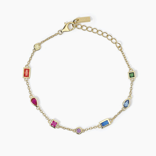 MABINA - Bracciale multicolor con catena forzatina