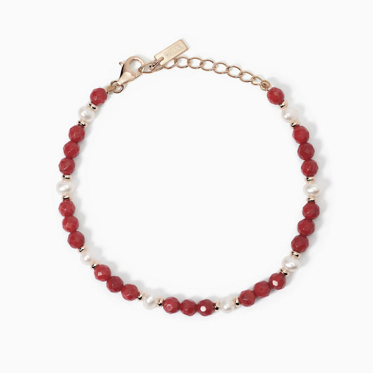 MABINA - Bracciale in con perle coltivate e corallo bambù