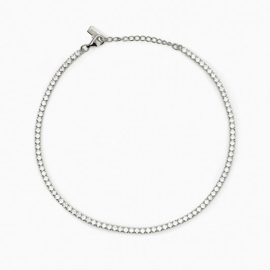 MABINA - Cavigliera in argento e argento placcato oro con zirconi bianchi