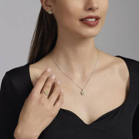 MABINA - Girocollo in argento con zirconi Lemon