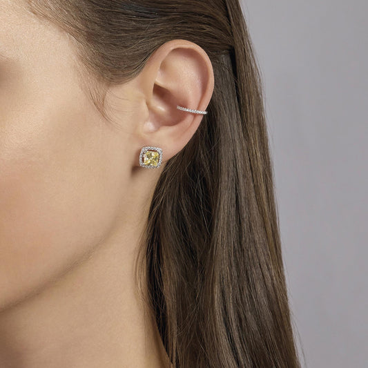 MABINA - Orecchini a lobo in argento con zirconi Lemon