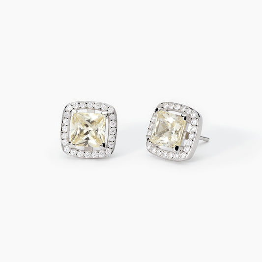 MABINA - Orecchini a lobo in argento con zirconi Lemon