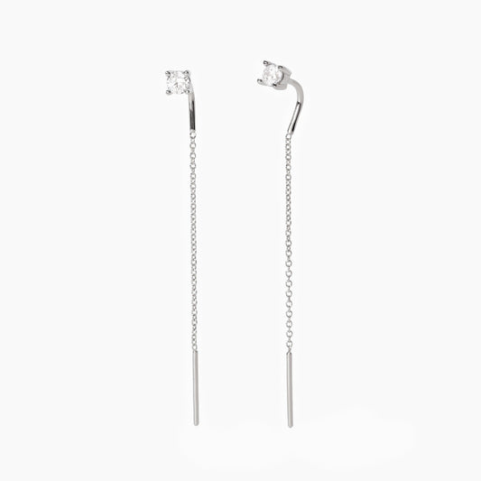 MABINA - Orecchini pendenti in argento con punto luce