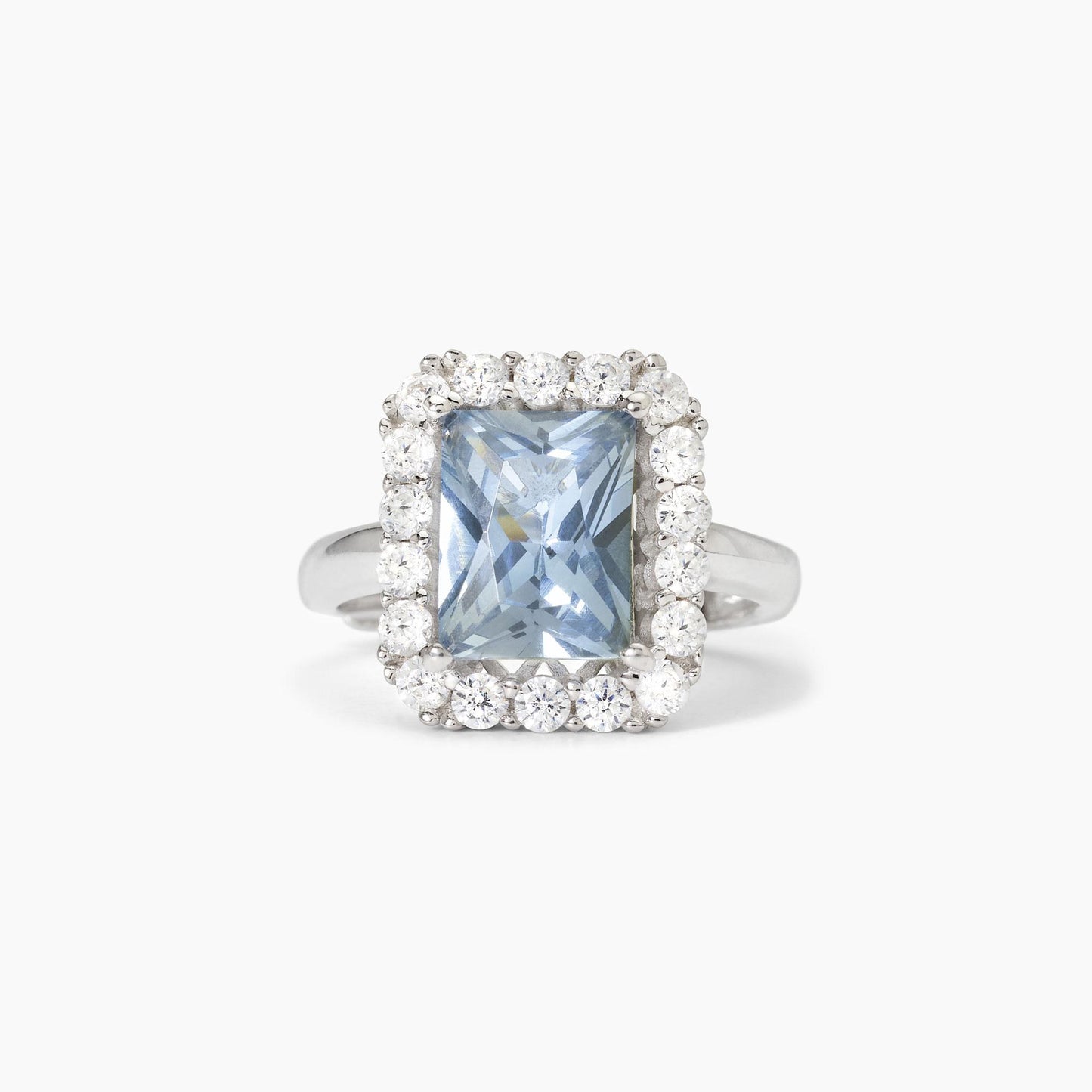 MABINA - Anello in argento con acquamarina sintetica