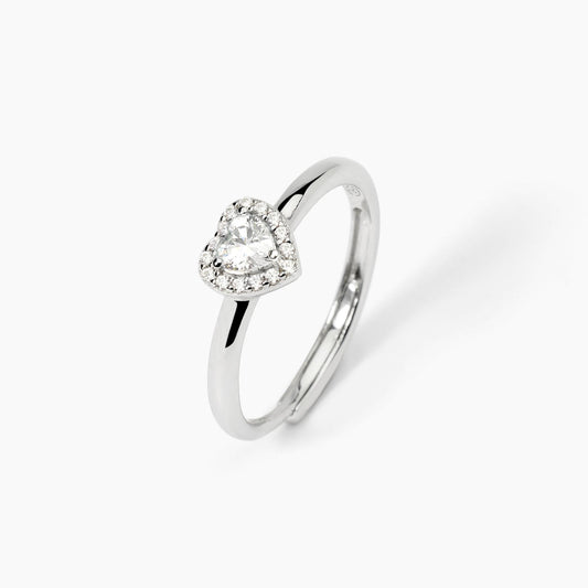 MABINA - Anello in argento con zirconi bianchi LOVE AFFAIR