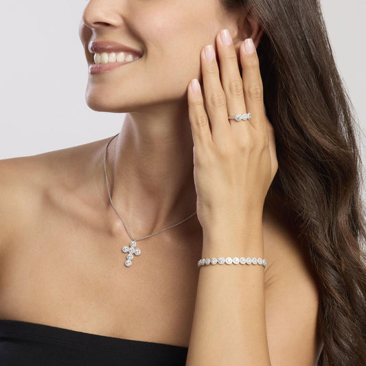MABINA - Bracciale tennis in argento con zirconi bianchi