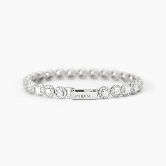 MABINA - Bracciale tennis in argento con zirconi bianchi