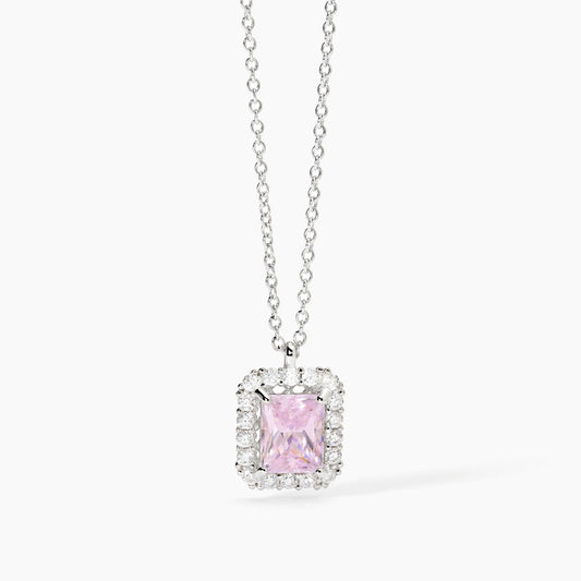 MABINA - Girocollo in argento con zircone rosa