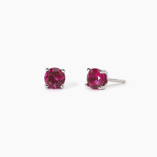MABINA - Orecchini in argento con rubini sintetici