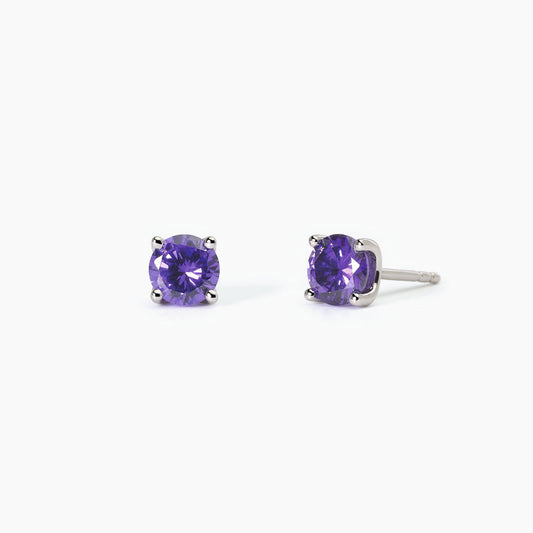 MABINA - Orecchini in argento con zirconi viola