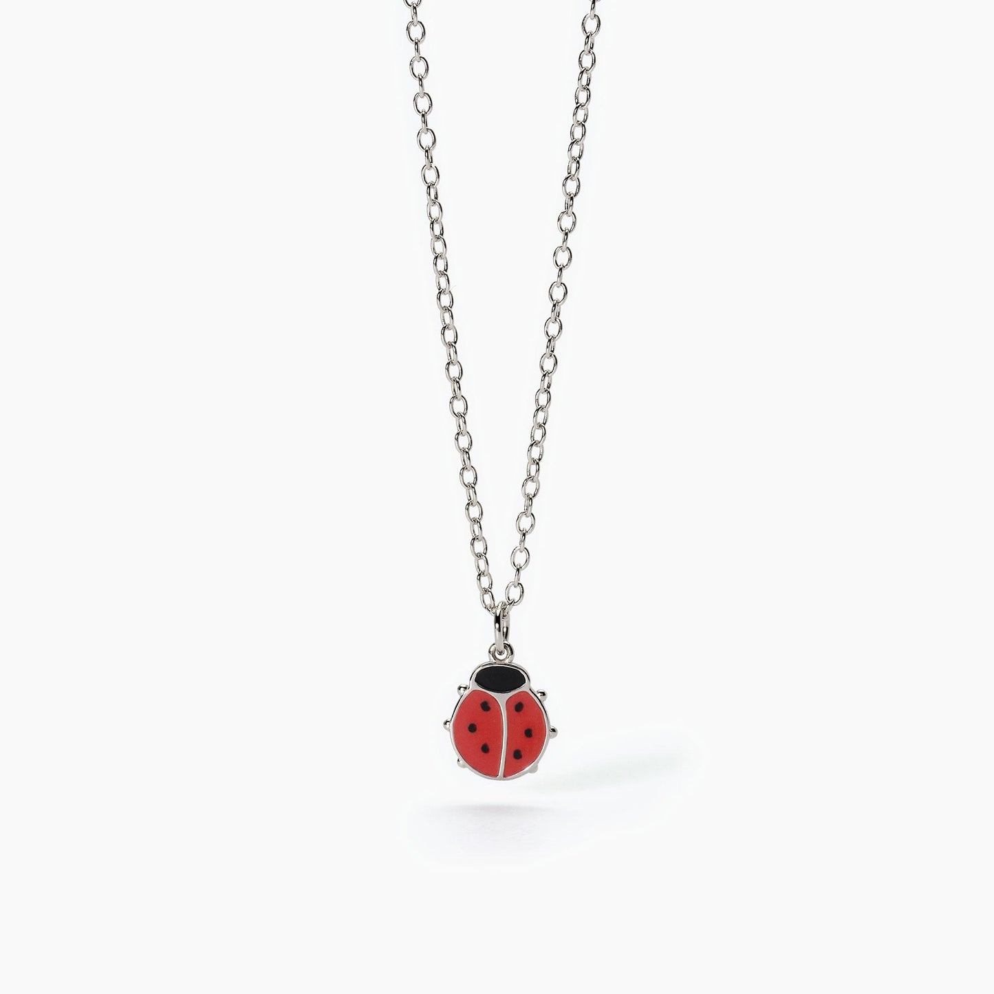 MABINA JUNIOR - Girocollo in argento con coccinella