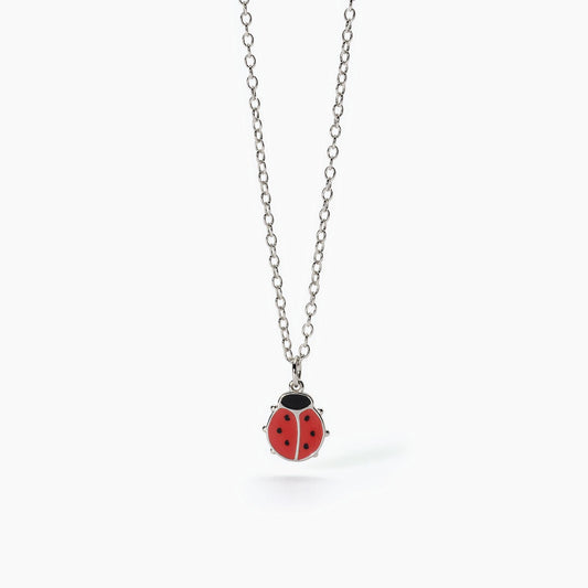MABINA JUNIOR - Girocollo in argento con coccinella