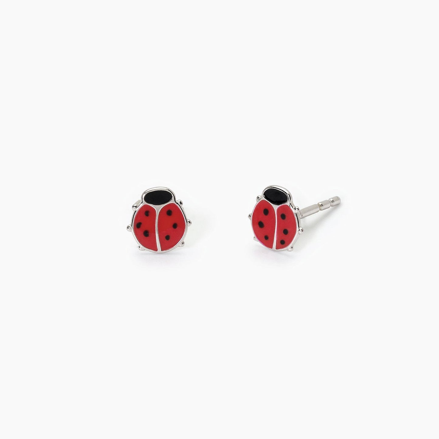 MABINA JUNIOR -Orecchini per bambina in argento con coccinella