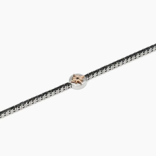 MABUNA UOMO - Bracciale in argento con rosa dei venti