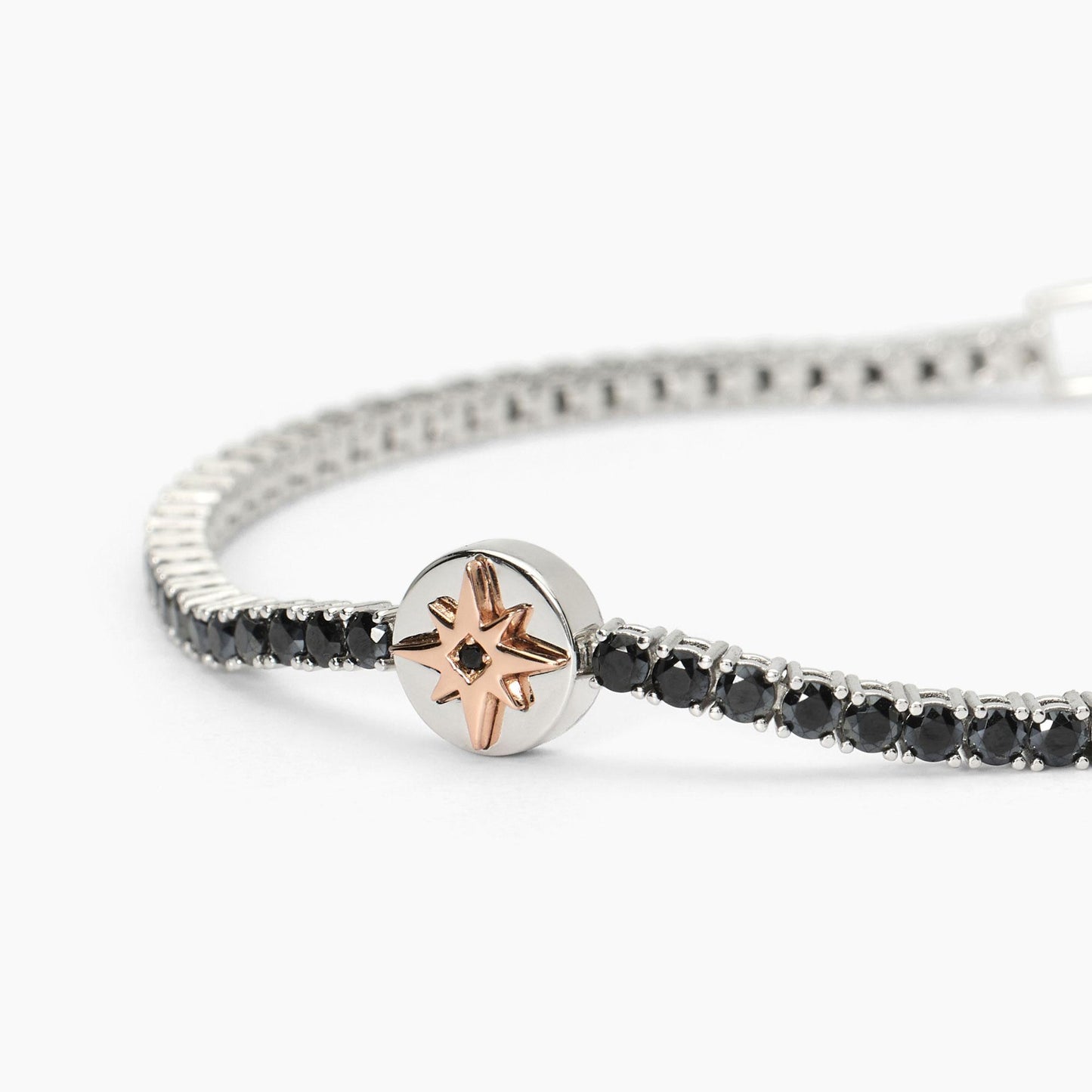 MABUNA UOMO - Bracciale in argento con rosa dei venti