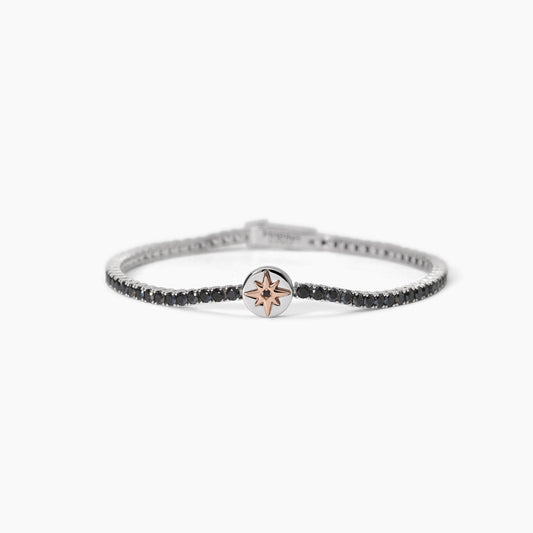 MABUNA UOMO - Bracciale in argento con rosa dei venti