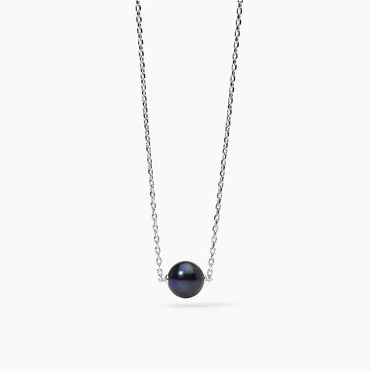 MABINA UOMO - Collana in argento con perla nera