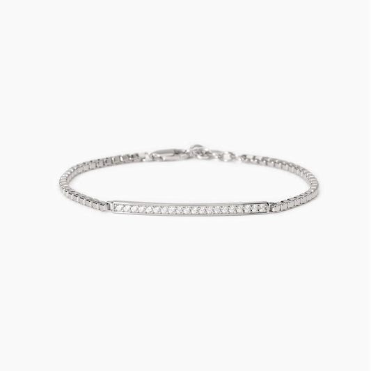 MABINA UOMO - Bracciale uomo in argento con zirconi bianchi