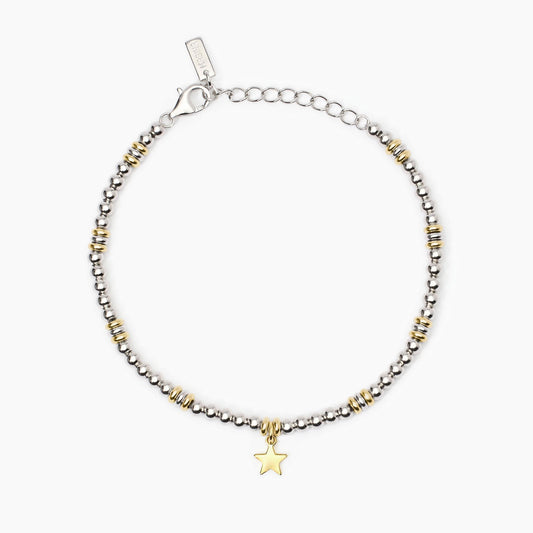 MABINA - Bracciale in argento placcato oro con stella