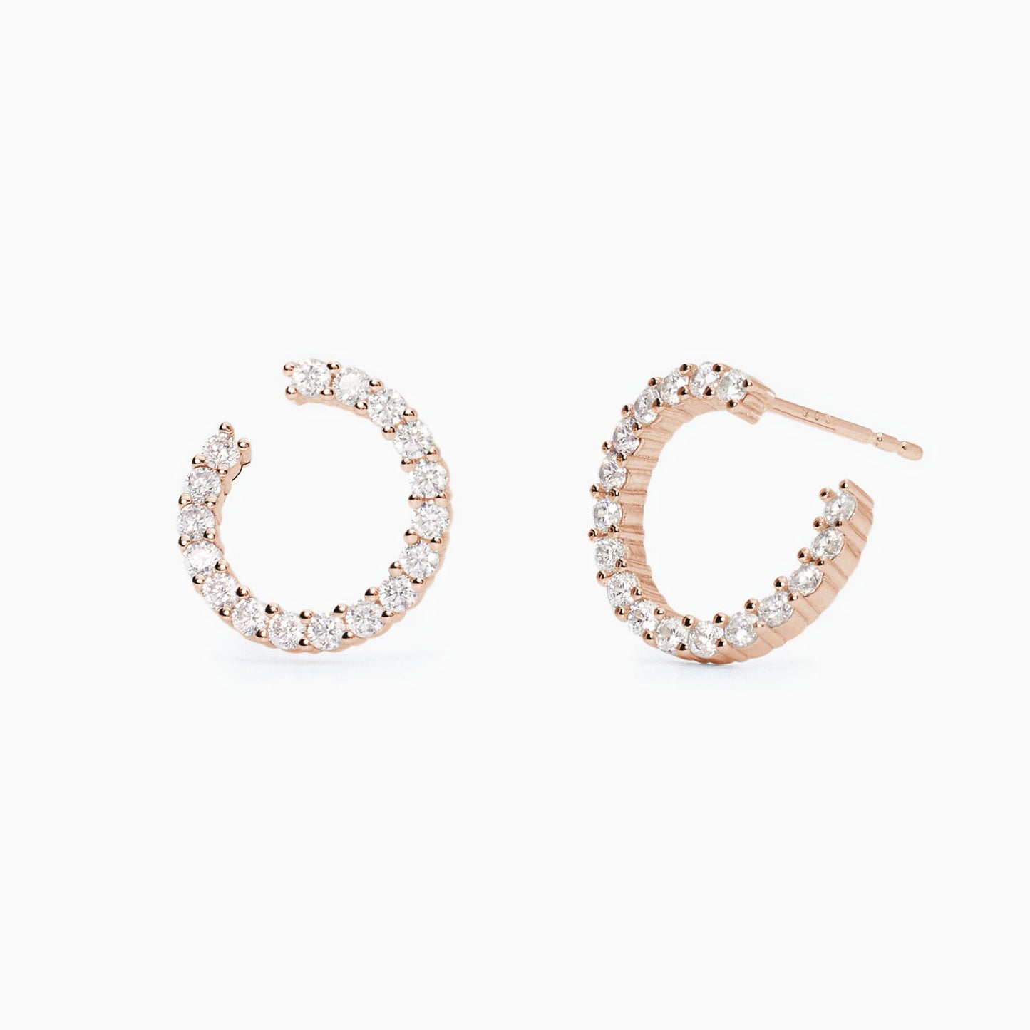 MABINA - Orecchini in argento placcato oro rosa con zirconi