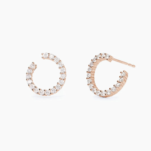 MABINA - Orecchini in argento placcato oro rosa con zirconi