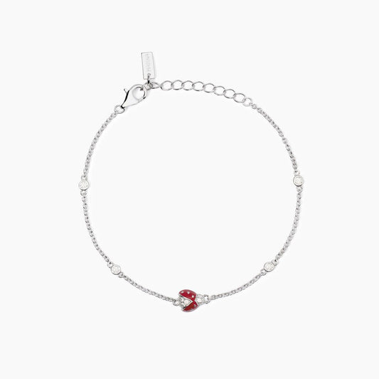 MABINA JUNIOR - Bracciale in argento con catena e coccinella