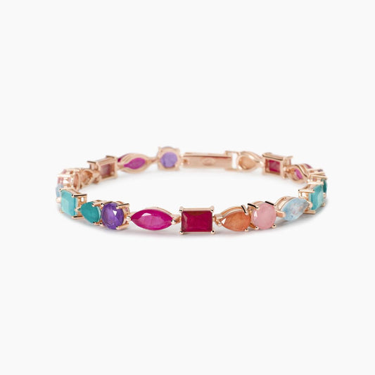 MABINA - Bracciale placcato oro rosa con fusion stone SANTORINI