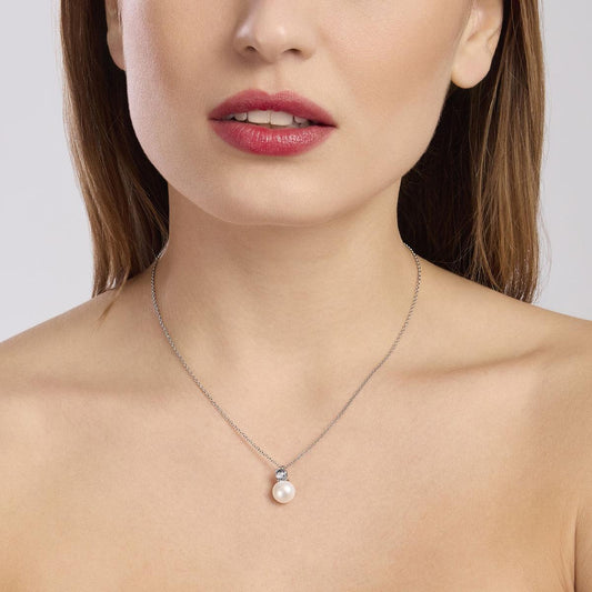 MABINA - Girocollo con ciondolo acquamarina sintetica