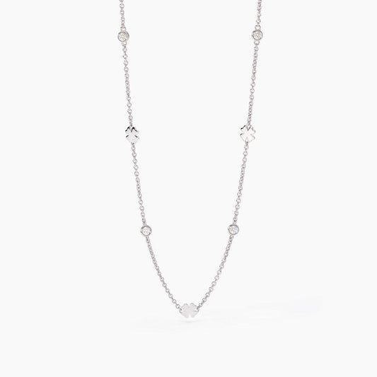 MABINA - Girocollo con quadrifogli e zirconi