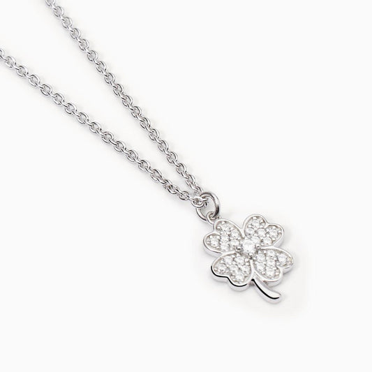 MABINA - Girocollo con quadrifoglio in zirconi
