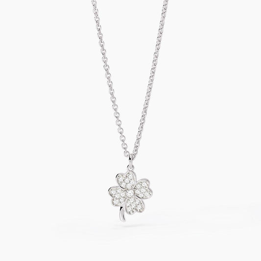 MABINA - Girocollo con quadrifoglio in zirconi