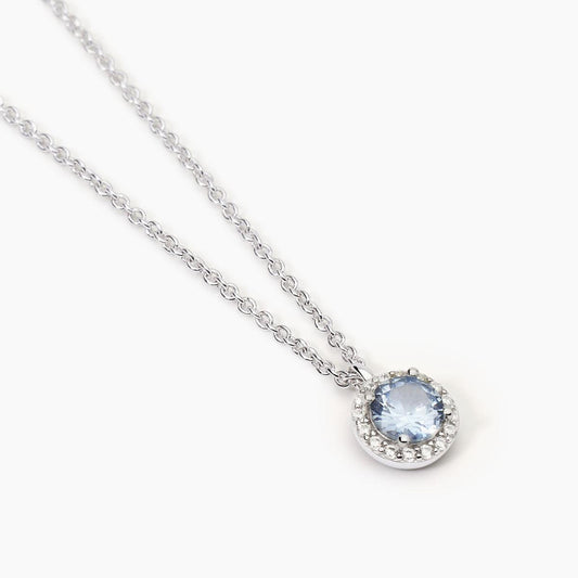 MABINA - Girocollo con ciondolo acquamarina sintetica