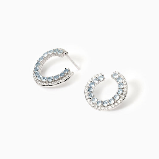 MABINA - Orecchini con acquamarina e zirconi
