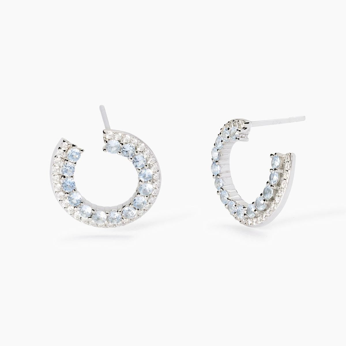 MABINA - Orecchini con acquamarina e zirconi