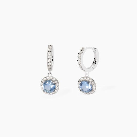 MABINA - Orecchini con pendente acquamarina sintetica