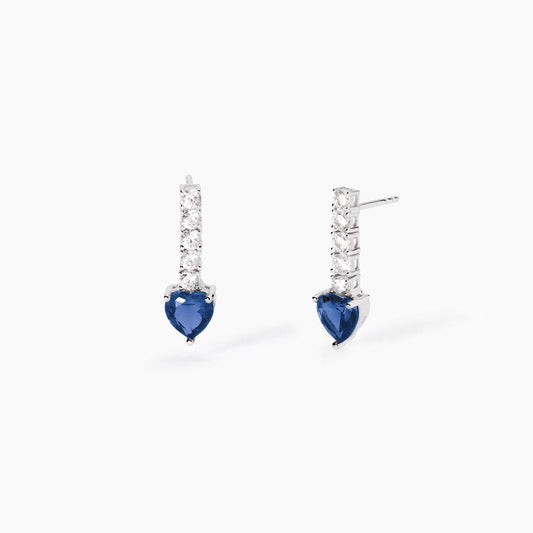 MABINA - Orecchini con zirconi e zaffiri sintetici