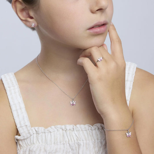 MABINA JUNIOR - Anello in argento con farfallina