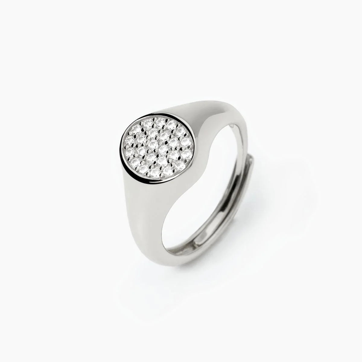 MABINA -Anello chevalier da donna in argento con zirconi