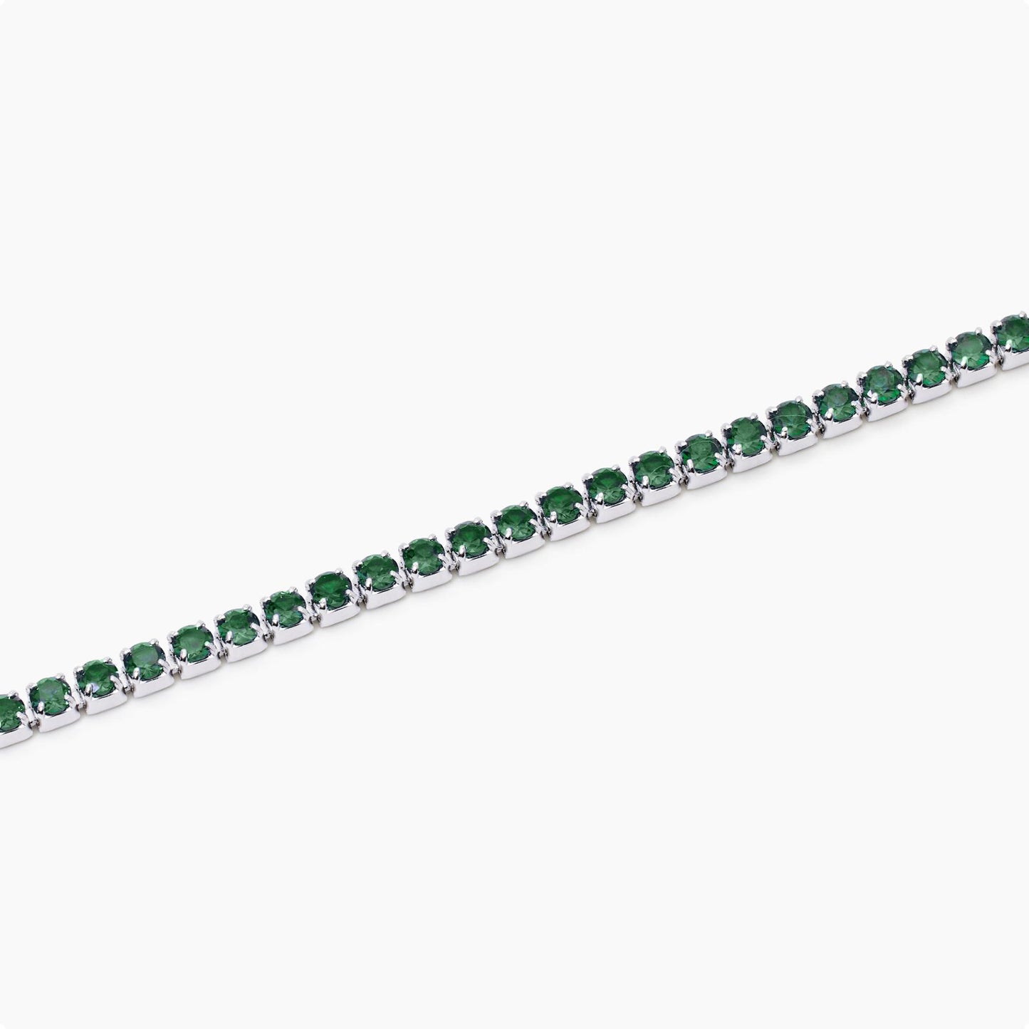 MABINA UOMO - Bracciale tennis uomo con smeraldi sintetici