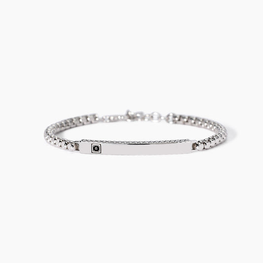 MABINA UOMO - Bracciale uomo con zircone e piastra