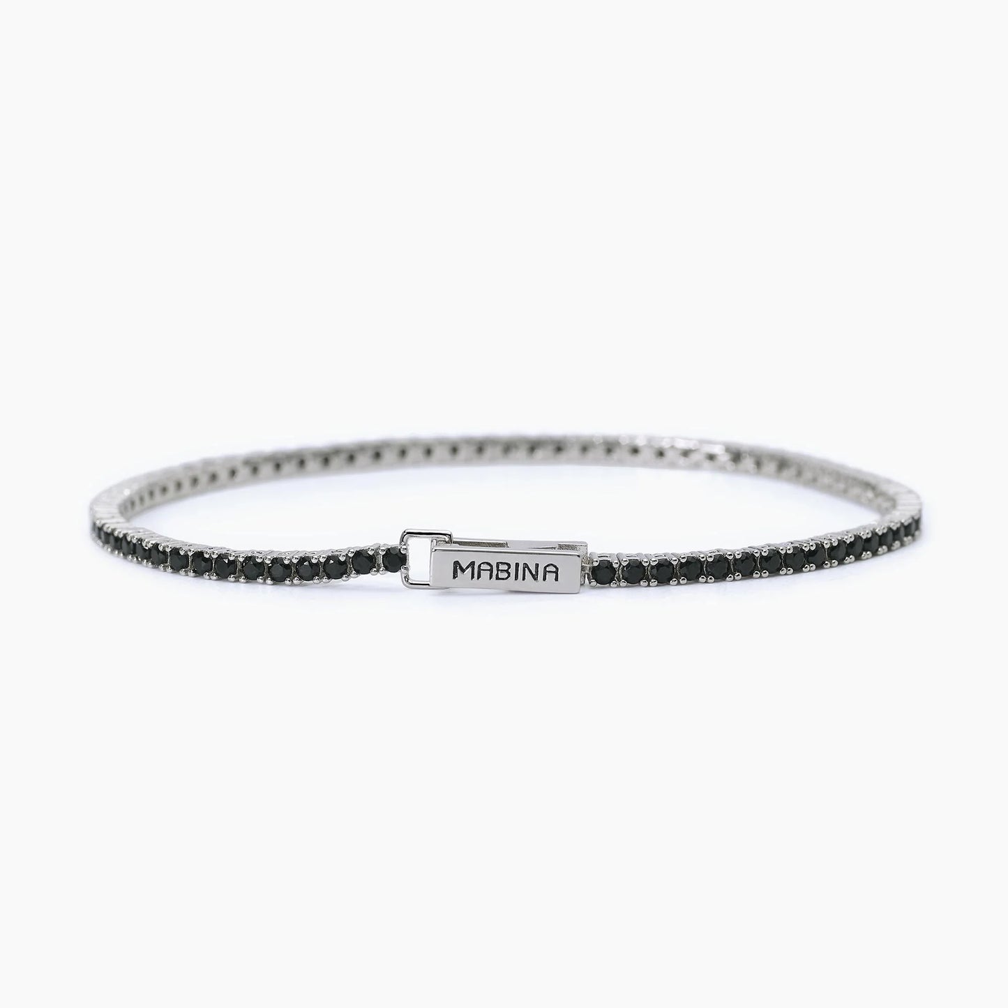 MABINA UOMO - Bracciale tennis nero