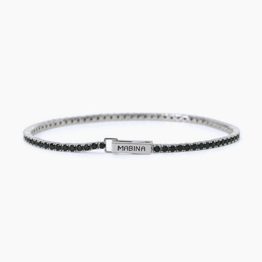 MABINA UOMO - Bracciale tennis nero