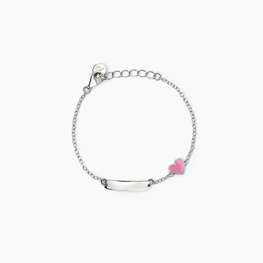 MABINA JUNIOR - Bracciale personalizzabile in argento con cuoricino
