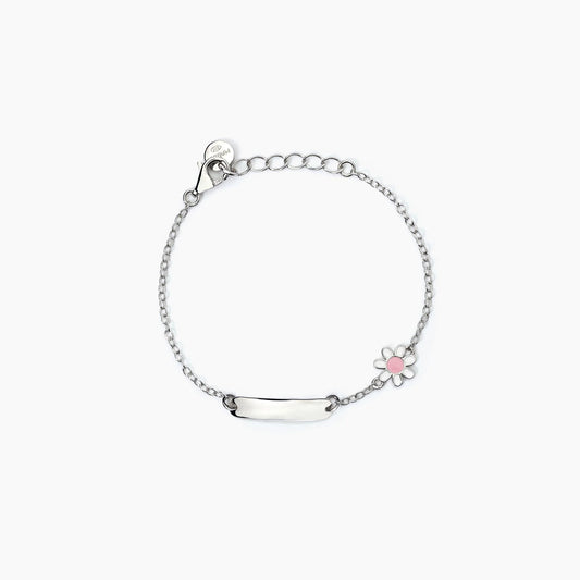 MABINA JUNIOR - Bracciale personalizzabile in argento con margherita
